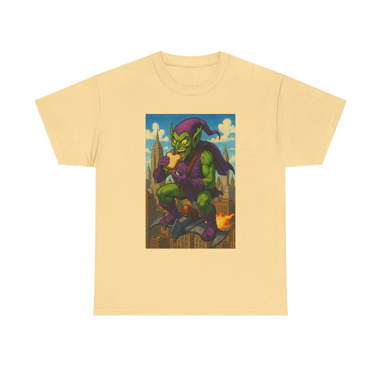 Cool Graphic Green Goblin Tee for Fun Lovers, Unisex Tee, Gift for Gamers, Quirky Apparel, Perfect for Parties, Eco-friendly Cotton Tee