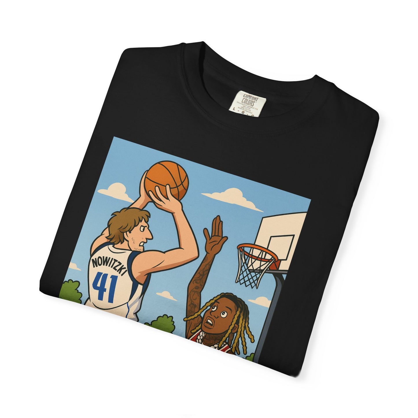 Dirk Vs Durk Fun Graphic T-Shirt for Basketball Lovers, Unisex Casual Tee, Sporty Streetwear, Perfect Gift for Sports Fans, Art-Tee for Every Occasion