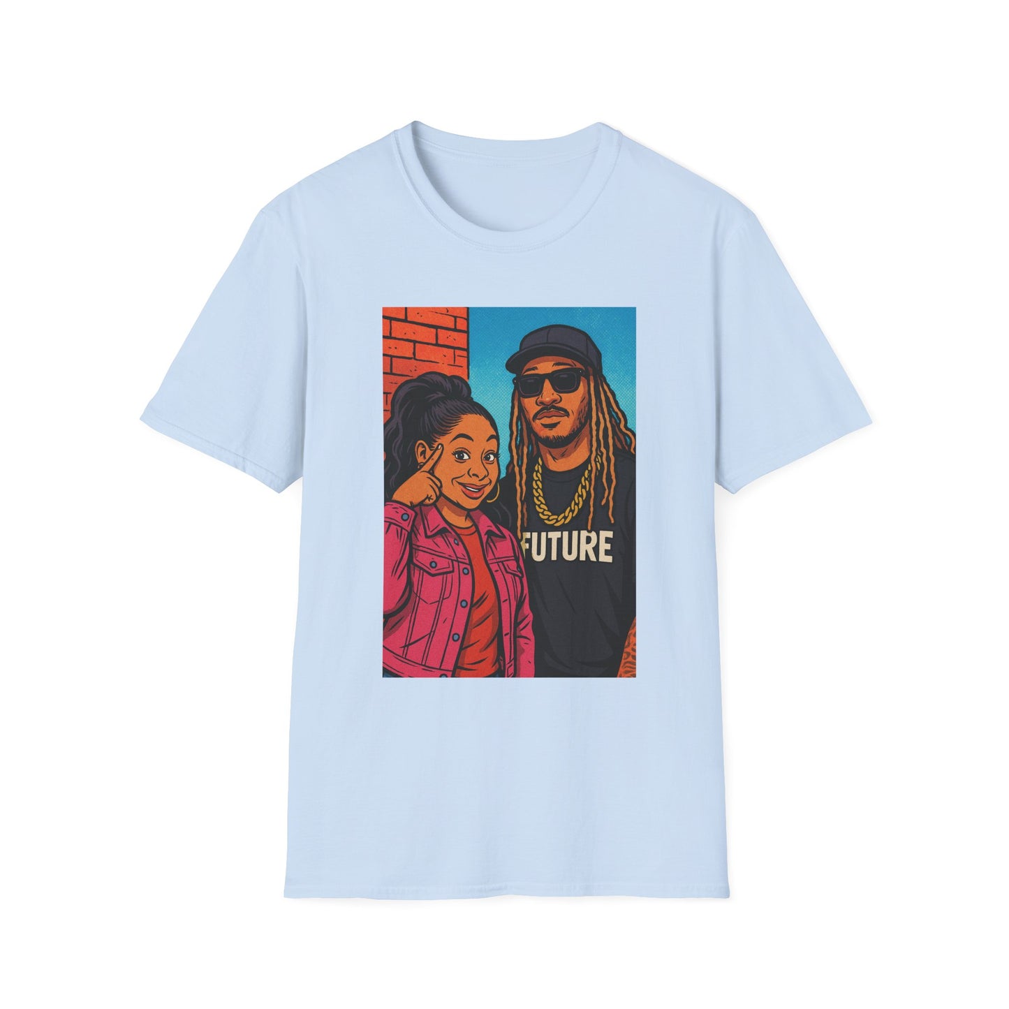 Future and Raven Vibrant Graphic Tees for Creative Souls - Unisex Softstyle T-Shirt, Trendy Apparel, Unique Gift, Casual Wear, Streetwear, Eco-Friendly [...]