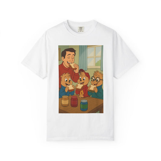 Playful Chipmunks Graphic Tee for Families, Cute Cartoon T-shirt, Kids Gift, Fun Retro Design, Unisex Casual Wear, Everyday Essentials