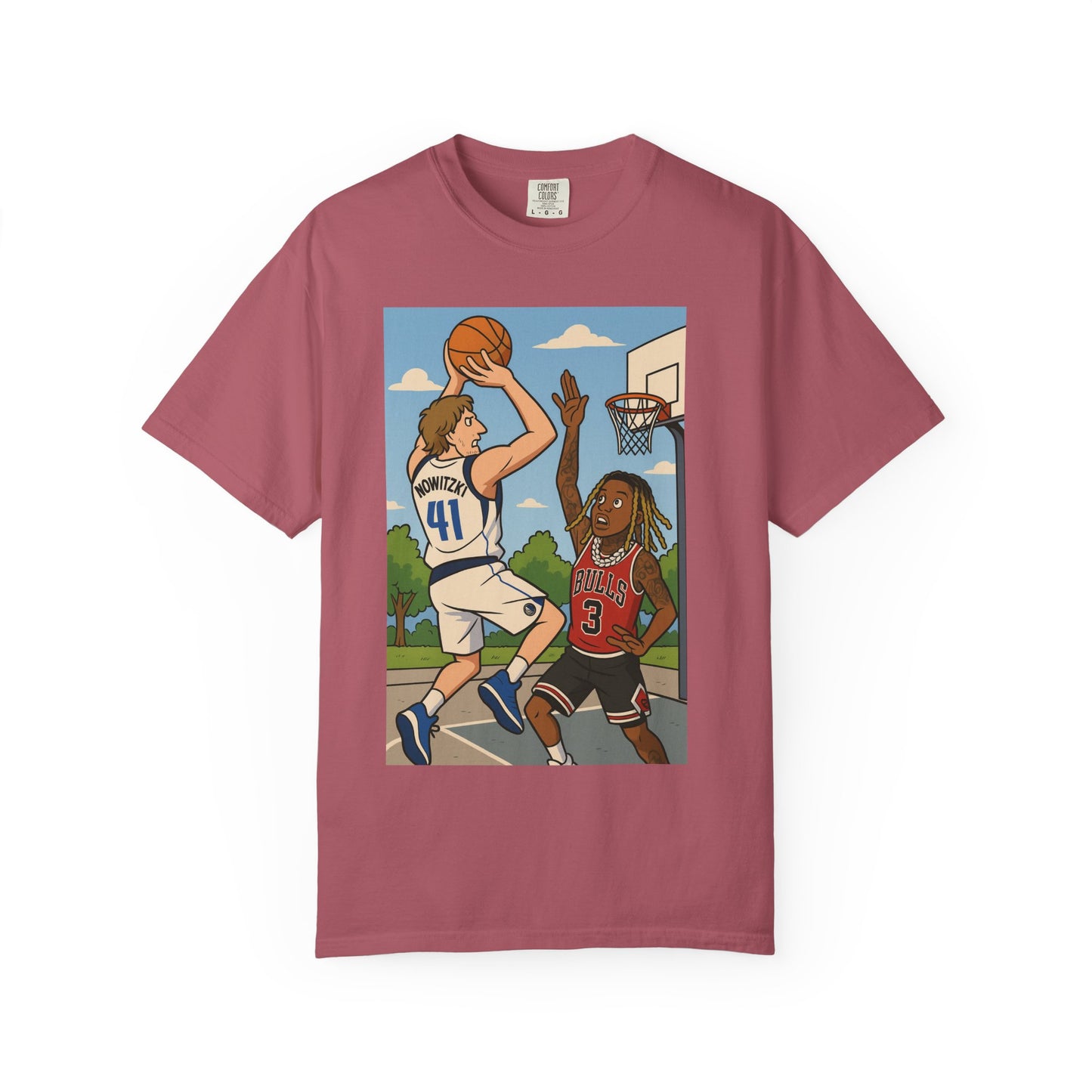 Dirk Vs Durk Fun Graphic T-Shirt for Basketball Lovers, Unisex Casual Tee, Sporty Streetwear, Perfect Gift for Sports Fans, Art-Tee for Every Occasion