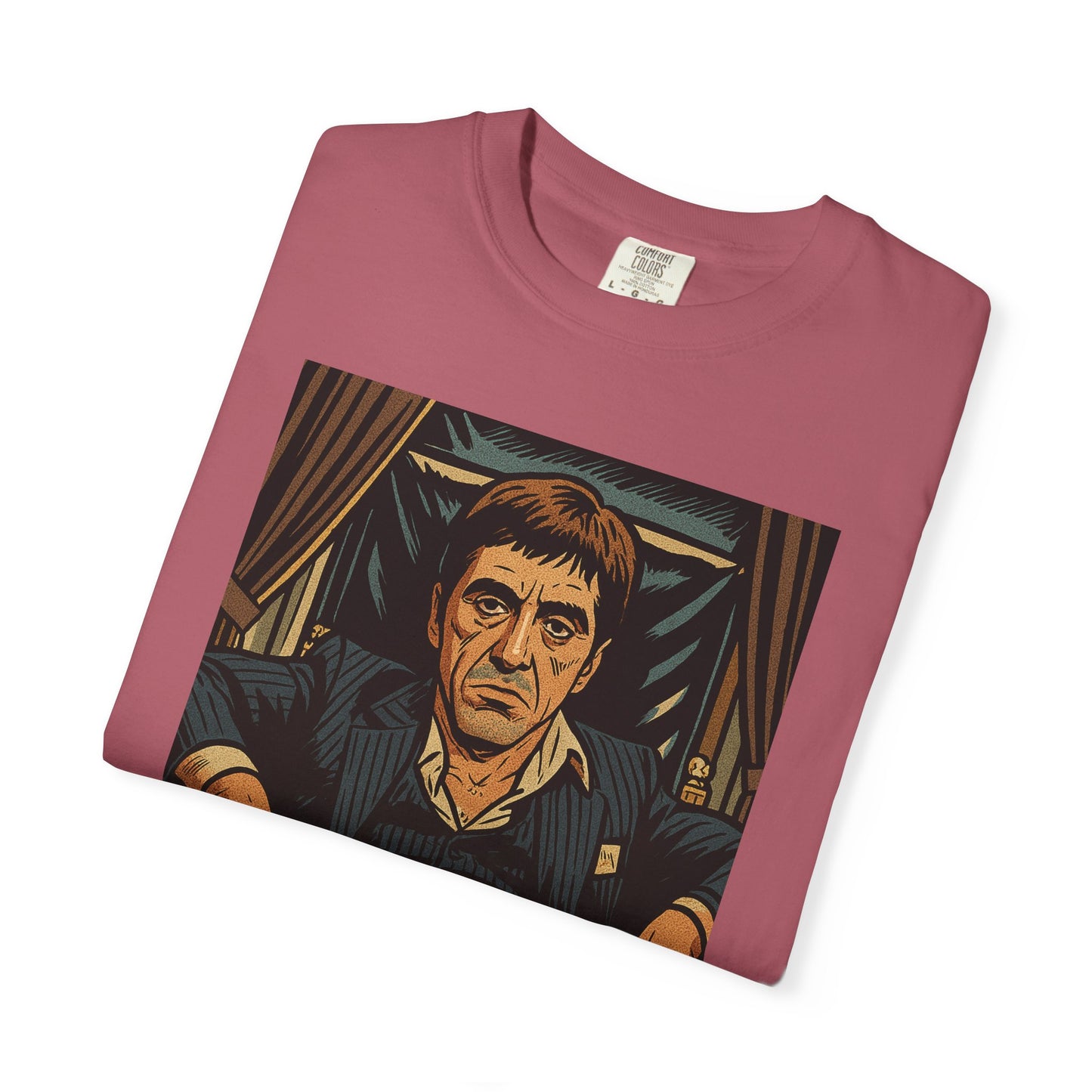 Unisex Scarface Garment-Dyed T-shirt, Vintage Graphic Tee, Casual Wear, Men's Fashion, Gift for Foodies, Eco-friendly Apparel