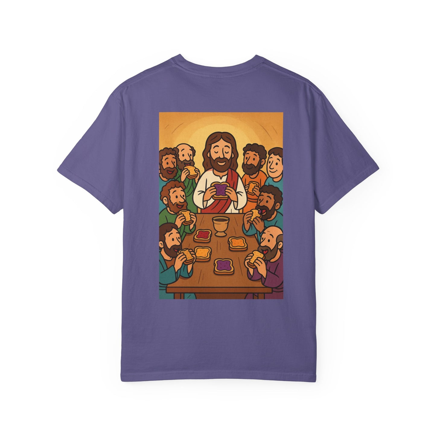 Jesus Lords Supper Planet PBJ Unisex Garment-Dyed T-shirt