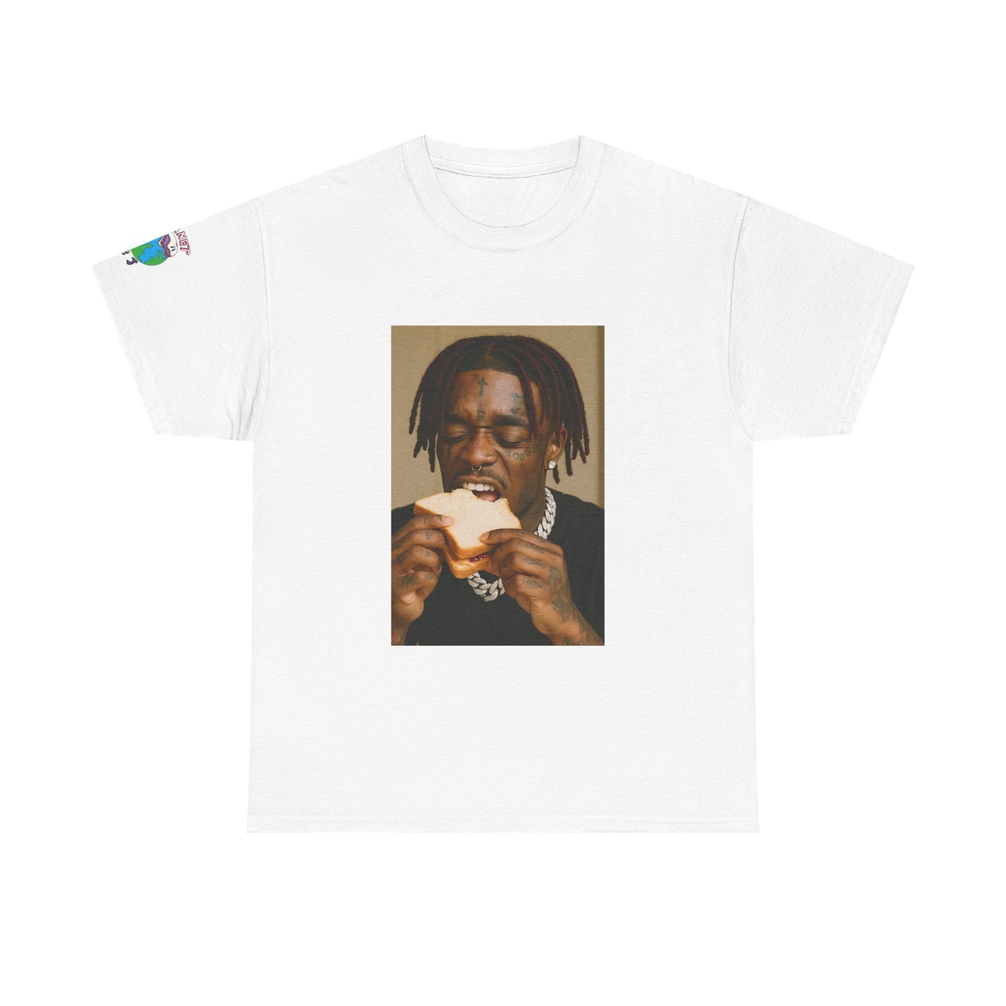 Uzi Funny Planet PB&J Unisex Heavy Cotton Tee, Graphic T-Shirt, Casual Wear, Foodie Fashion, Gift for Food Lovers