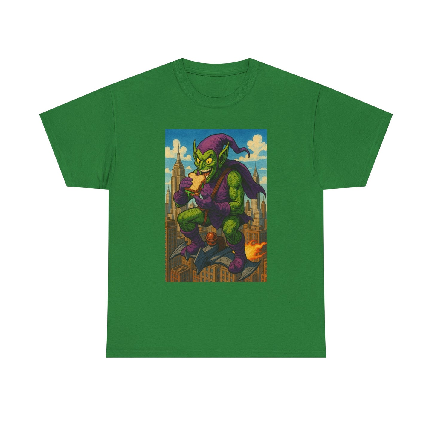 Cool Graphic Green Goblin Tee for Fun Lovers, Unisex Tee, Gift for Gamers, Quirky Apparel, Perfect for Parties, Eco-friendly Cotton Tee