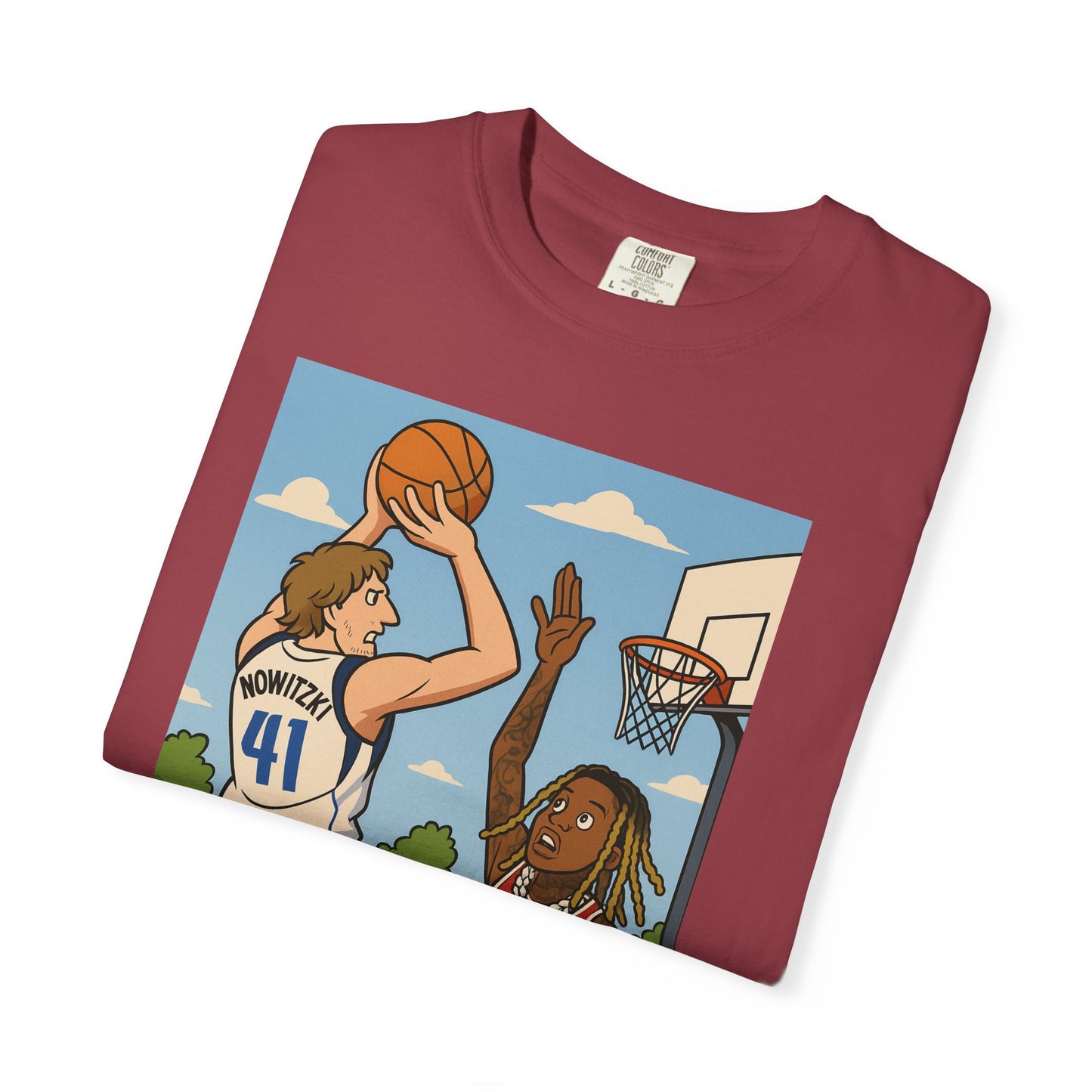 Dirk Vs Durk Fun Graphic T-Shirt for Basketball Lovers, Unisex Casual Tee, Sporty Streetwear, Perfect Gift for Sports Fans, Art-Tee for Every Occasion