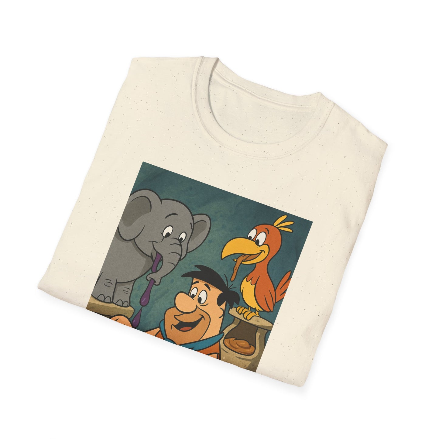 Fun Cartoon flinstones T-Shirt - Unisex Softstyle Tee, Retro Vibe Shirt, Perfect for Gifts, Casual Wear, Everyday Style, Great for Kids and Adults